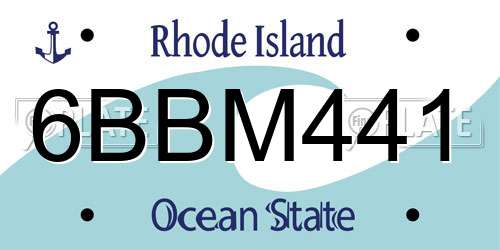 6BBM441 Rhode Island License Plate
