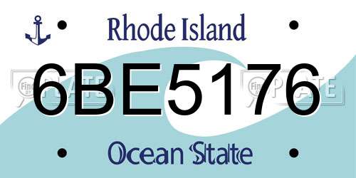 6BE5176 Rhode Island License Plate