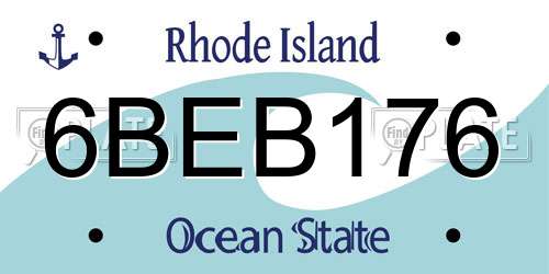 6BEB176 Rhode Island License Plate