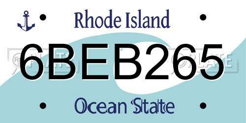 6BEB265 Rhode Island License Plate