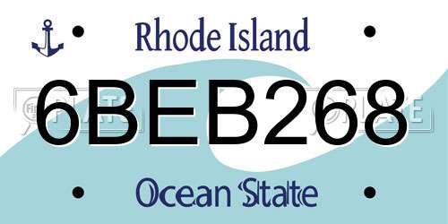6BEB268 Rhode Island License Plate