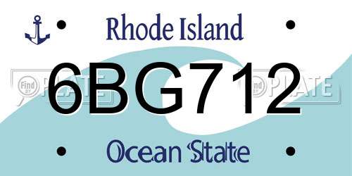 6BG712 Rhode Island License Plate