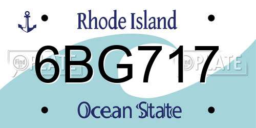 6BG717 Rhode Island License Plate