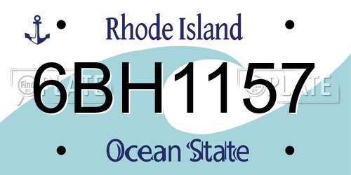 6BH1157 Rhode Island License Plate