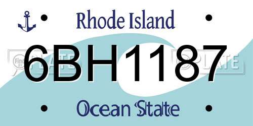 6BH1187 Rhode Island License Plate