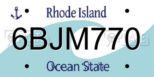 6BJM770 Rhode Island License Plate