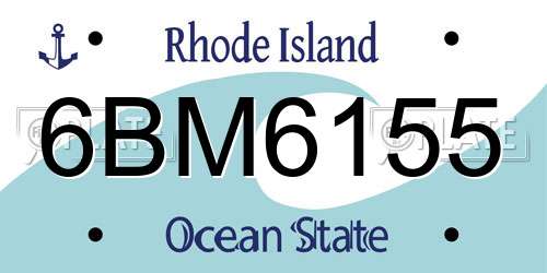 6BM6155 Rhode Island License Plate