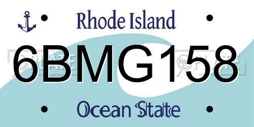 6BMG158 Rhode Island License Plate