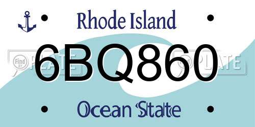 6BQ860 Rhode Island License Plate