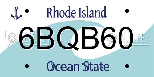 6BQB60 Rhode Island License Plate