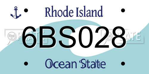 6BS028 Rhode Island License Plate