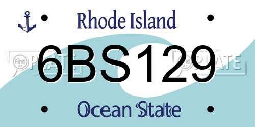 6BS129 Rhode Island License Plate