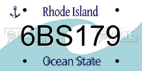 6BS179 Rhode Island License Plate