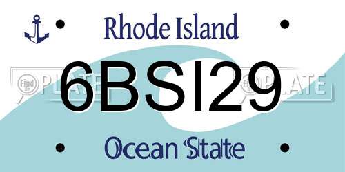 6BSI29 Rhode Island License Plate