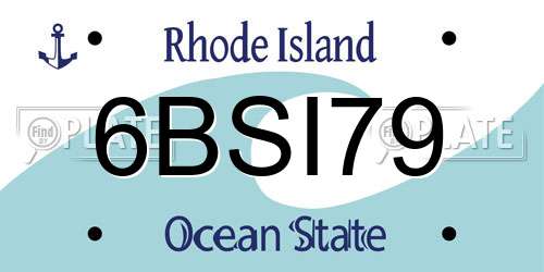 6BSI79 Rhode Island License Plate