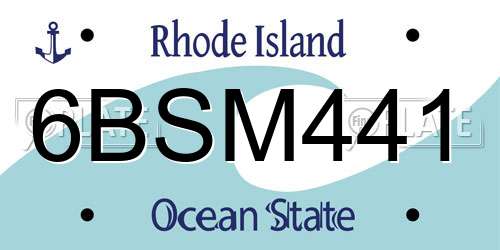 6BSM441 Rhode Island License Plate