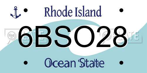 6BSO28 Rhode Island License Plate