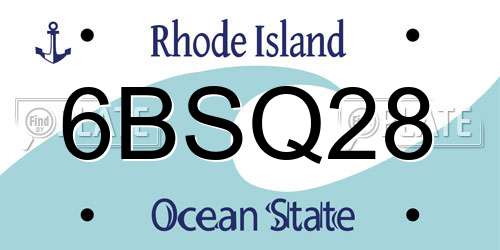 6BSQ28 Rhode Island License Plate
