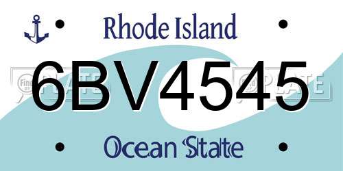 6BV4545 Rhode Island License Plate