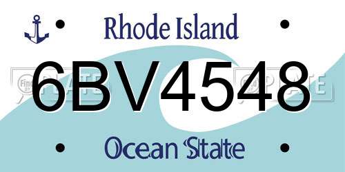6BV4548 Rhode Island License Plate