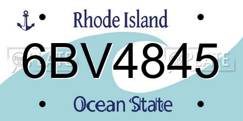 6BV4845 Rhode Island License Plate