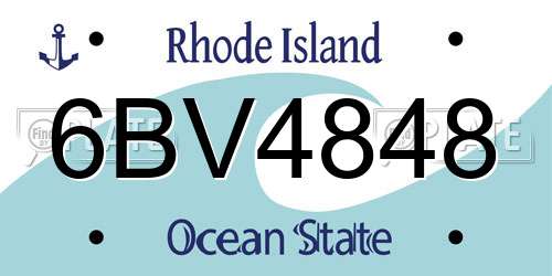 6BV4848 Rhode Island License Plate