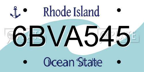6BVA545 Rhode Island License Plate
