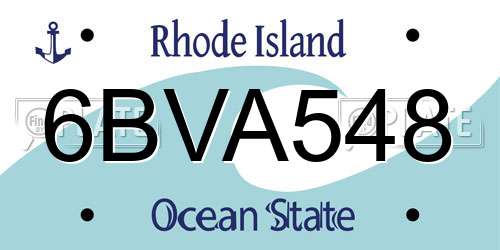 6BVA548 Rhode Island License Plate