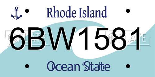 6BW1581 Rhode Island License Plate