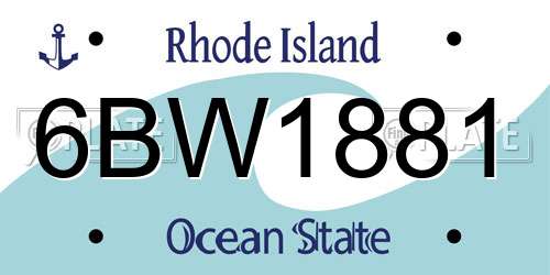 6BW1881 Rhode Island License Plate