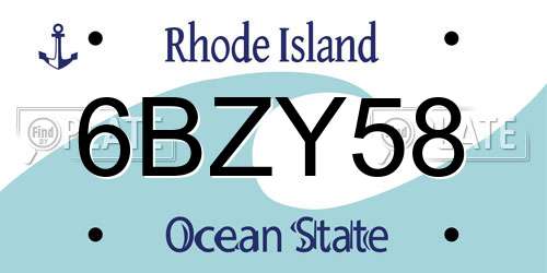 6BZY58 Rhode Island License Plate