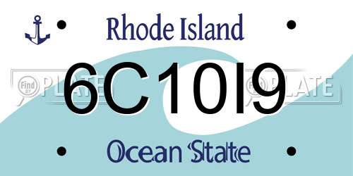6C10I9 Rhode Island License Plate