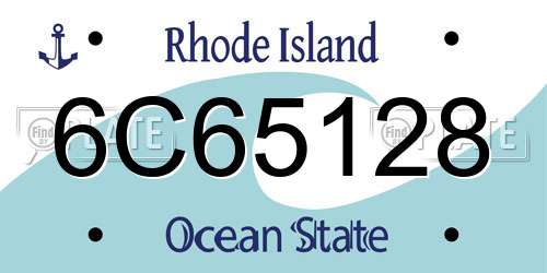 6C65128 Rhode Island License Plate