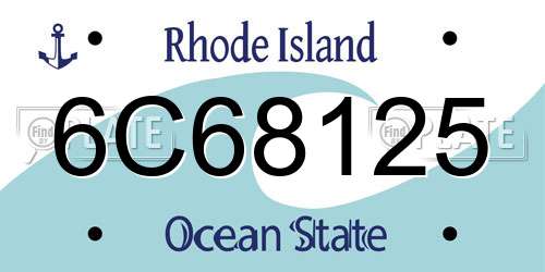 6C68125 Rhode Island License Plate