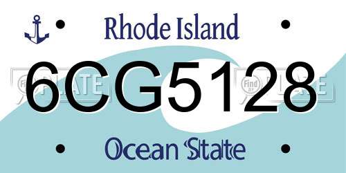 6CG5128 Rhode Island License Plate