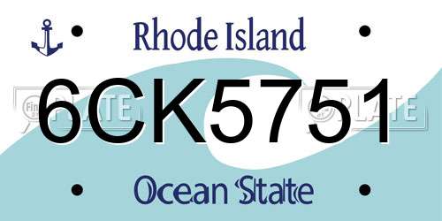 6CK5751 Rhode Island License Plate