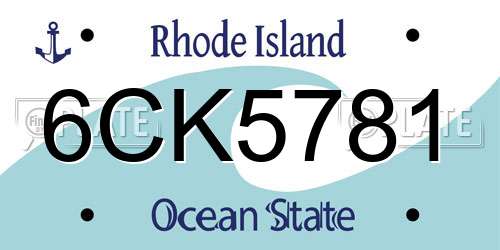 6CK5781 Rhode Island License Plate