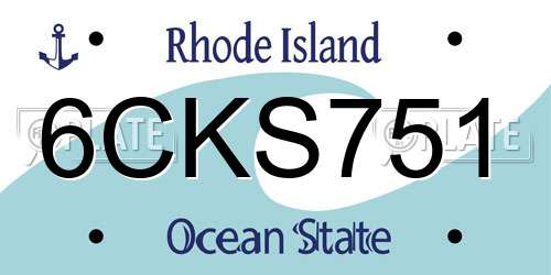 6CKS751 Rhode Island License Plate
