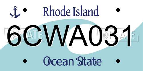 6CWA031 Rhode Island License Plate