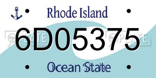 6D05375 Rhode Island License Plate