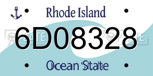 6D08328 Rhode Island License Plate