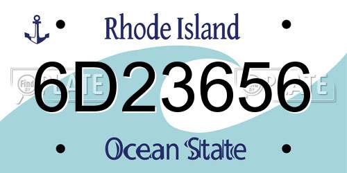 6D23656 Rhode Island License Plate