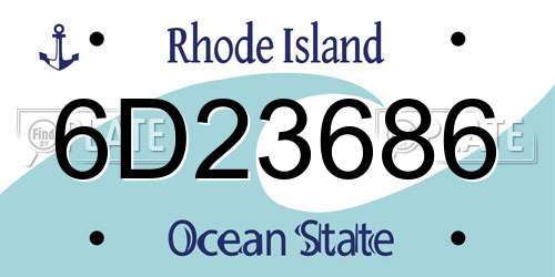 6D23686 Rhode Island License Plate