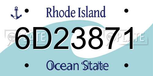 6D23871 Rhode Island License Plate