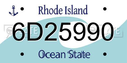 6D25990 Rhode Island License Plate