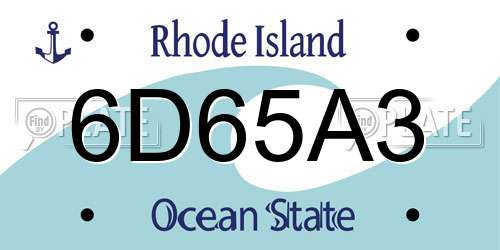 6D65A3 Rhode Island License Plate