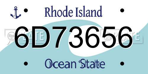 6D73656 Rhode Island License Plate