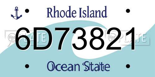 6D73821 Rhode Island License Plate