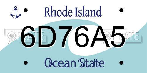 6D76A5 Rhode Island License Plate