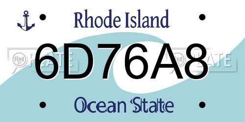 6D76A8 Rhode Island License Plate